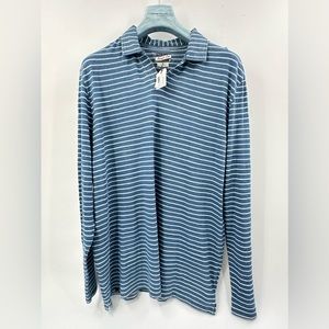 Johnnie O Collings Stripped Cotton Pull-over Polo Size XL (F3)